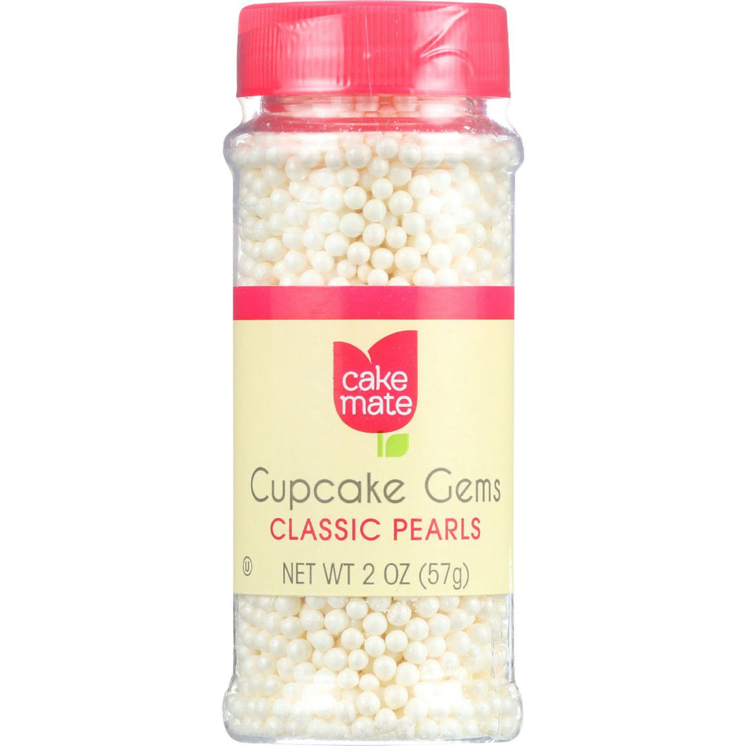 Cake Mate Cake Decor - Cupcake Gems - Perfect Pearls - 2 Oz - Case Of 6