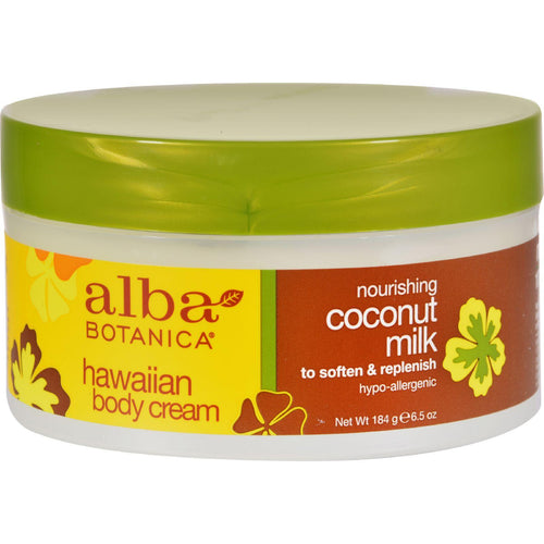 Alba Botanica Hawaiian Body Cream Coconut Milk - 6.5 Oz