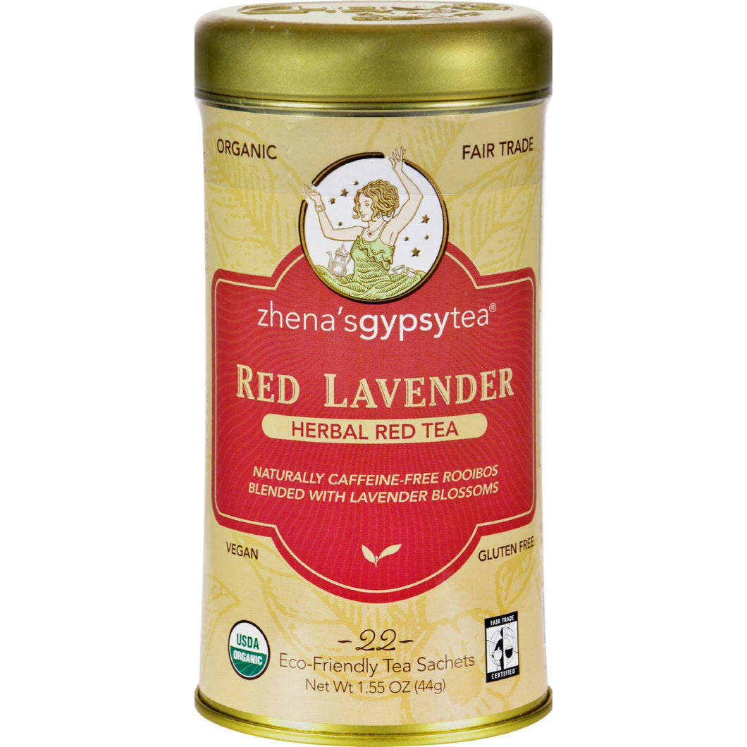 Zhena's Gypsy Tea Red Lavender Herbal Tea - Caffeine Free - Case Of 6 - 22 Bags