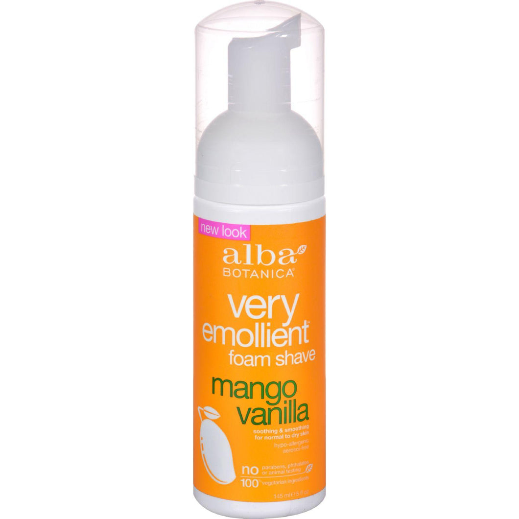 Alba Botanica Moisturizing Foam Shave Mango Vanilla - 5 Fl Oz