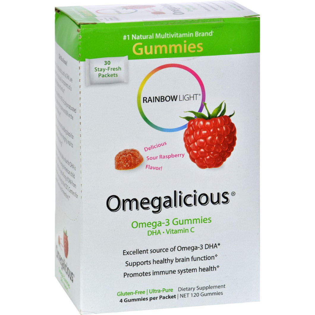 Rainbow Light Gummy Omegalicious Omega 3 Formula Sour Raspberry - 30 Packets