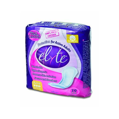 Elyte Light Cotton Incontinence Pads - Extra - 5 In X 13 In - 20 Pack