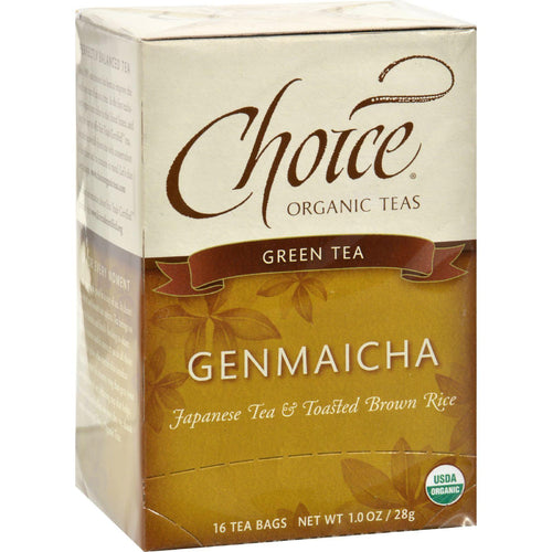 Choice Organic Teas Green Tea With Toasted Brown Rice - 16 Tea Bags - Case Of 6