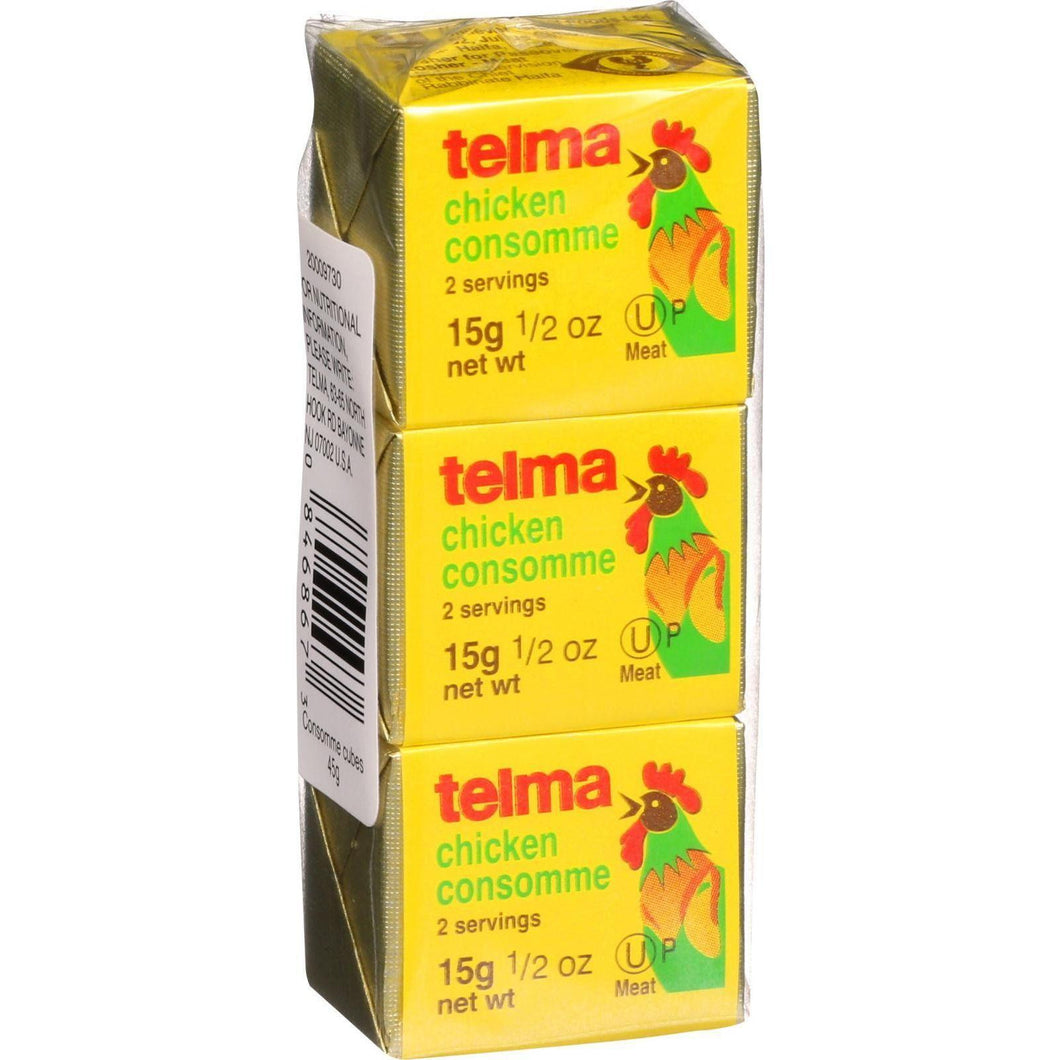 Telma Stock Cubes - Consomme - Chicken - 3 Count - .5 Oz - Case Of 12