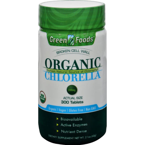 Green Foods Organic Chlorella - 200 Mg - 300 Tablets