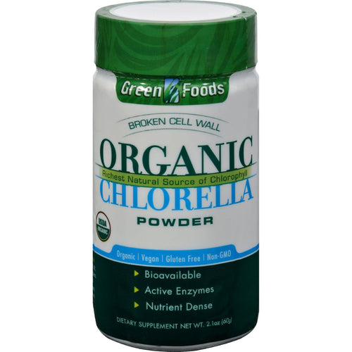 Green Foods Organic Chlorella Powder - 2.1 Oz