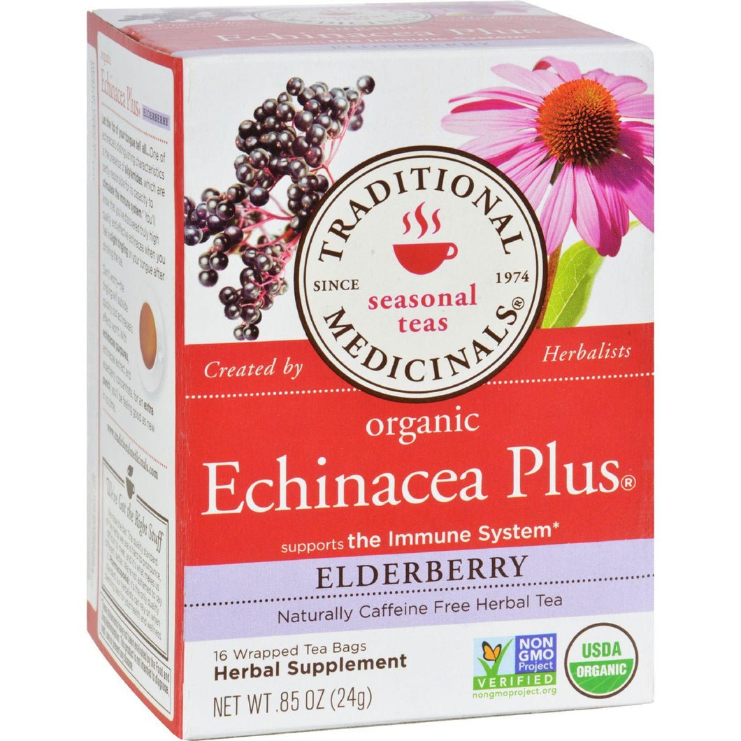 Traditional Medicinals Organic Echinacea Elder Tea -caffeine Free - Case Of 6 - 16 Bags