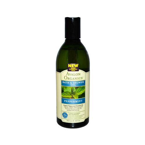 Avalon Organics Bath And Shower Gel Peppermint - 12 Fl Oz