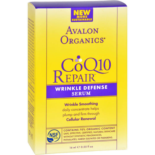 Avalon Organics Coq10 Repair Wrinkle Defense Serum - 0.55 Fl Oz