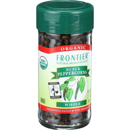 Frontier Herb Peppercorns - Organic - Fair Trade Certified - Whole - Black - 2.12 Oz