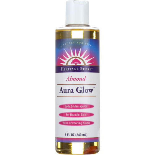 Heritage Store Body Oil - Aura Glow - Almond - 8 Oz - 1 Each