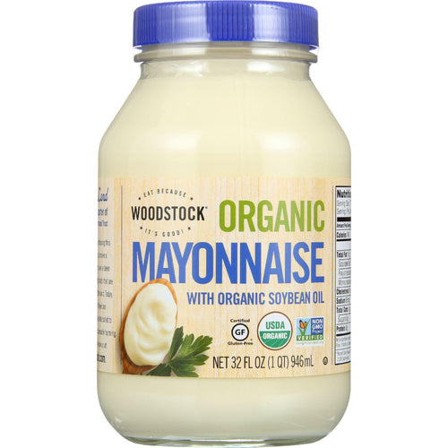 Woodstock Mayonnaise - Organic - With Organic Soybean Oil - Jar - 32 Oz - Case Of 12