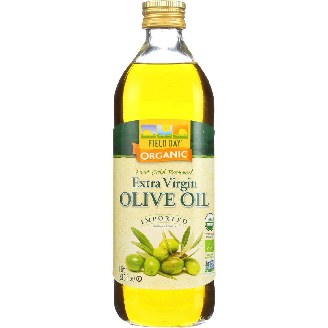 Field Day Olive Oil - Organic - Extra Virgin - Imported - Glass Bottle - 1 L - Case Of 12