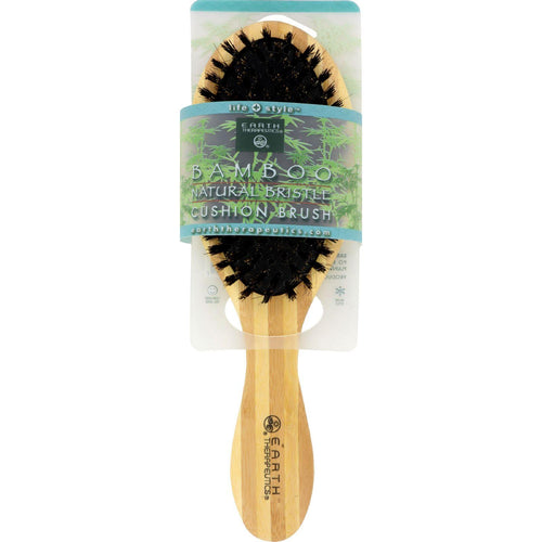 Earth Therapeutics Regular Bamboo Natural Bristle Cushion Brush - 1 Brush