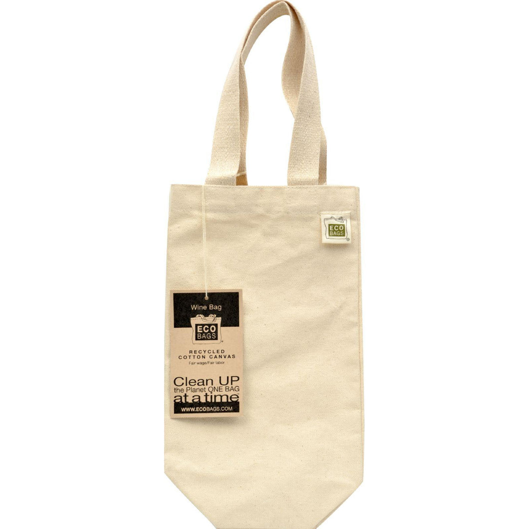 Ecobags Canvas Wine Bag (1 Bottle) 6.5x12 - Recycled Cotton - 10 Bags