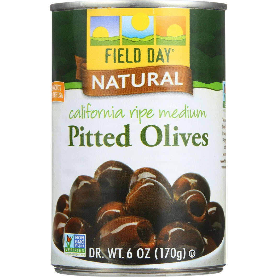 Field Day Olives - Black - Pitted - California Ripe Medium - 6 Oz - Case Of 12