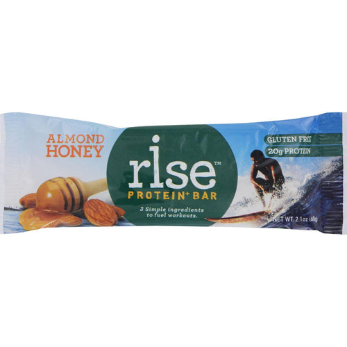 Rise Bar Protein Bar - Almond Honey - Case Of 12 - 2.1 Oz