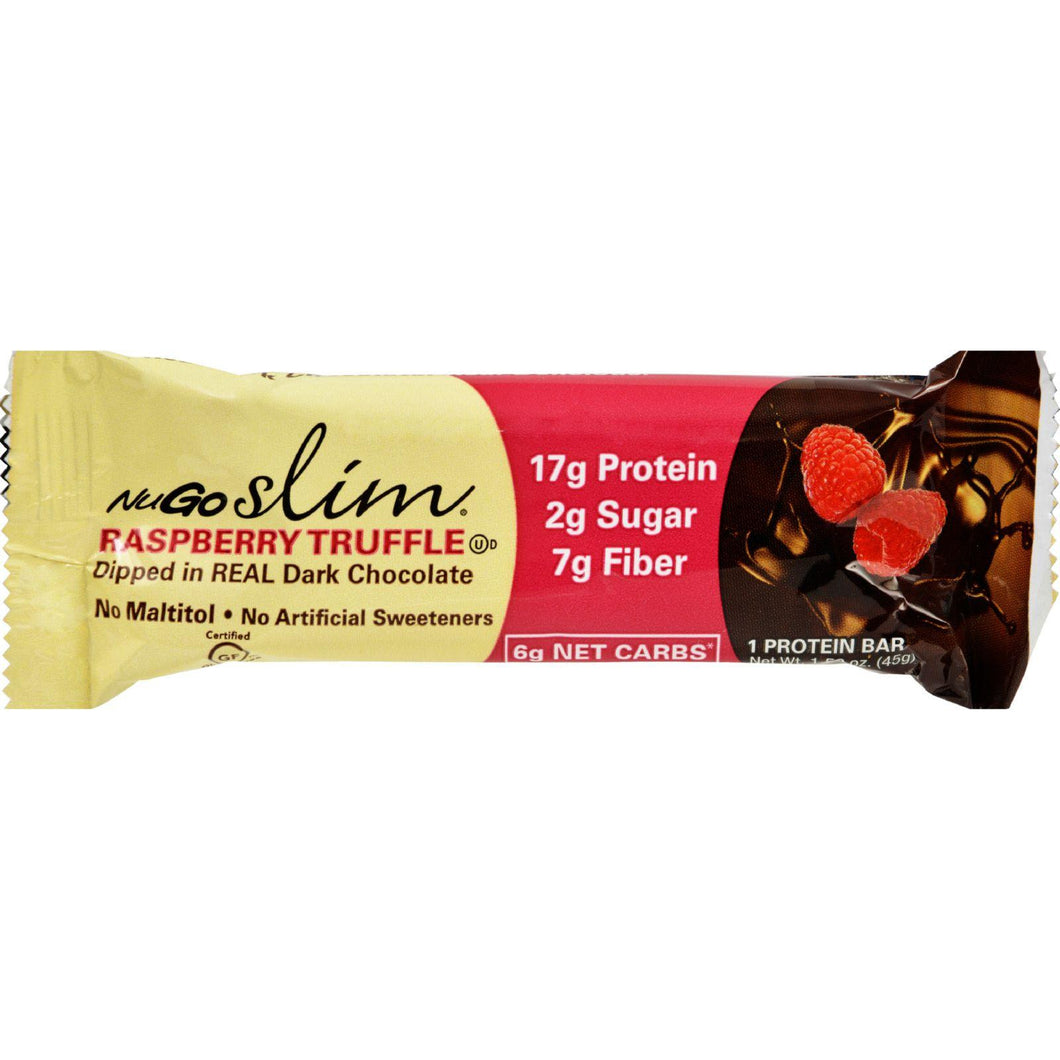 Nugo Nutrition Bar - Slim Raspberry Truffle - 1.59 Oz - Case Of 12