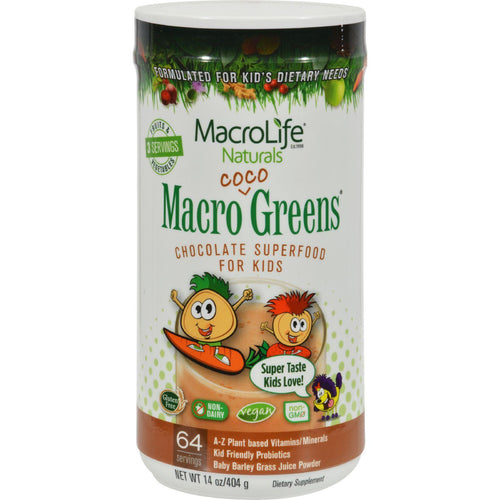 Macrolife Naturals Jr. Macro Coco-greens For Kids Chocolate - 14 Oz