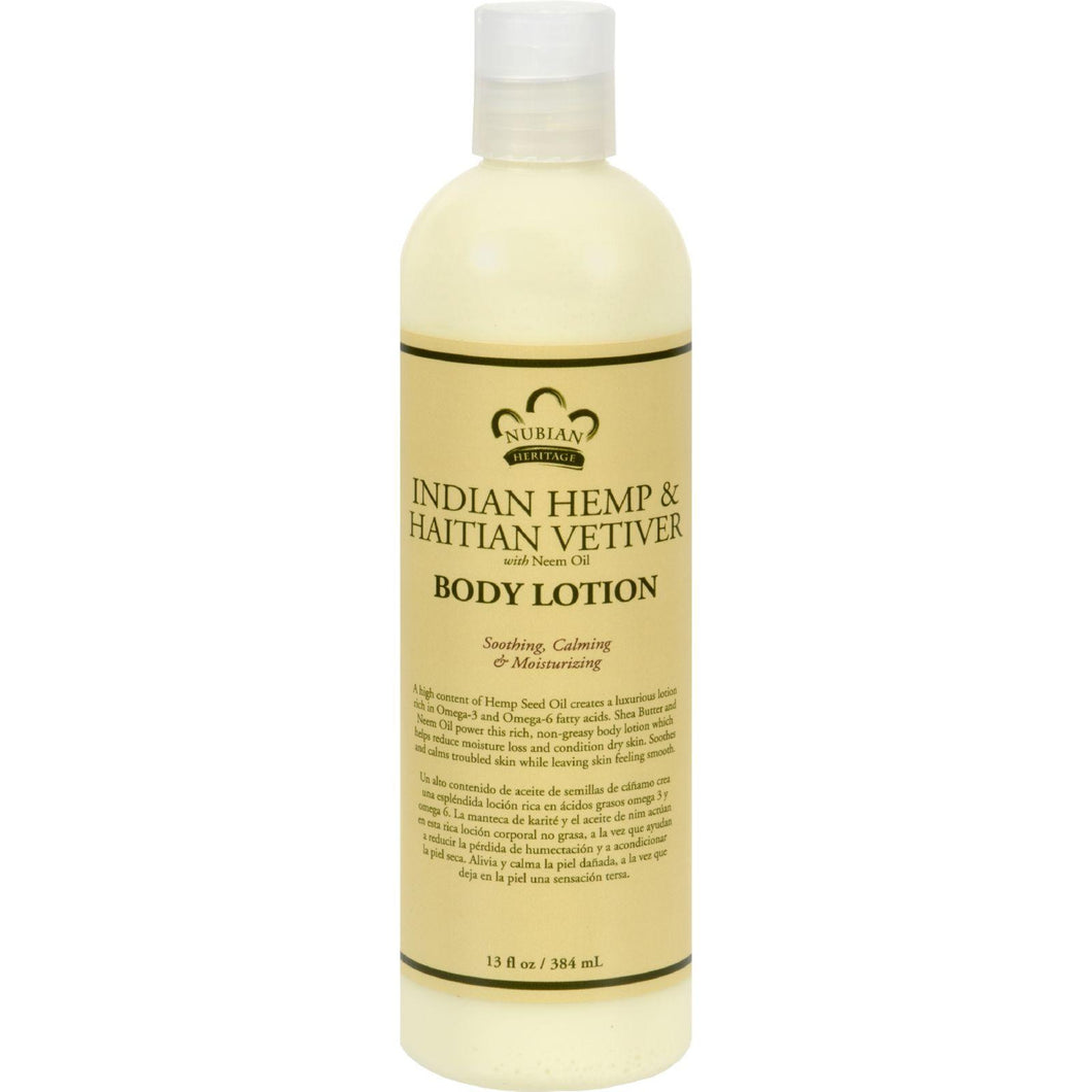 Nubian Heritage Lotion,indian Hempandhatian - 13 Oz