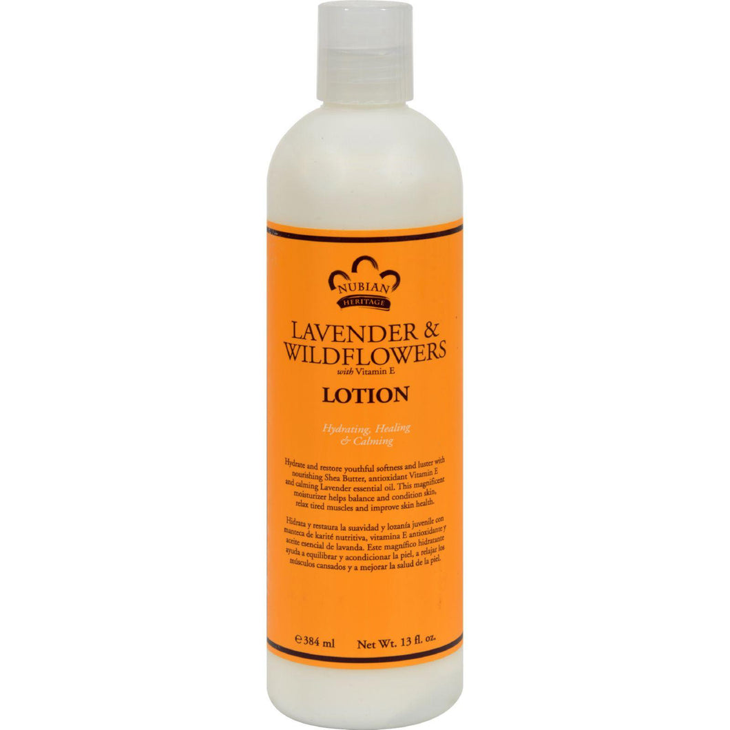 Nubian Heritage Lotion - Lavender And Wildflower - 13 Oz