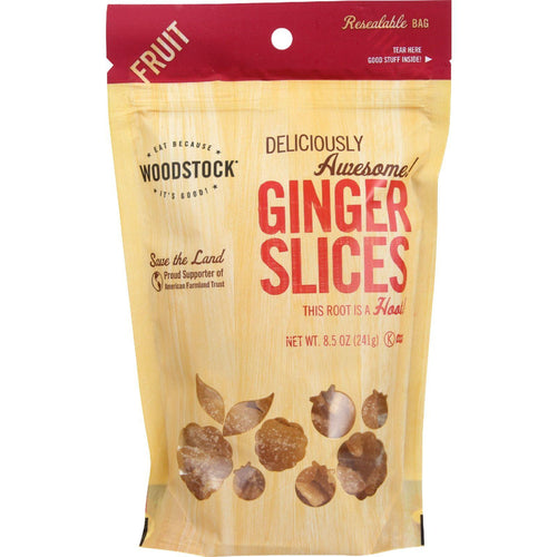 Woodstock Fruit - All Natural - Ginger - Slices - Low Sugar - Unsulphured - 8.5 Oz - Case Of 8