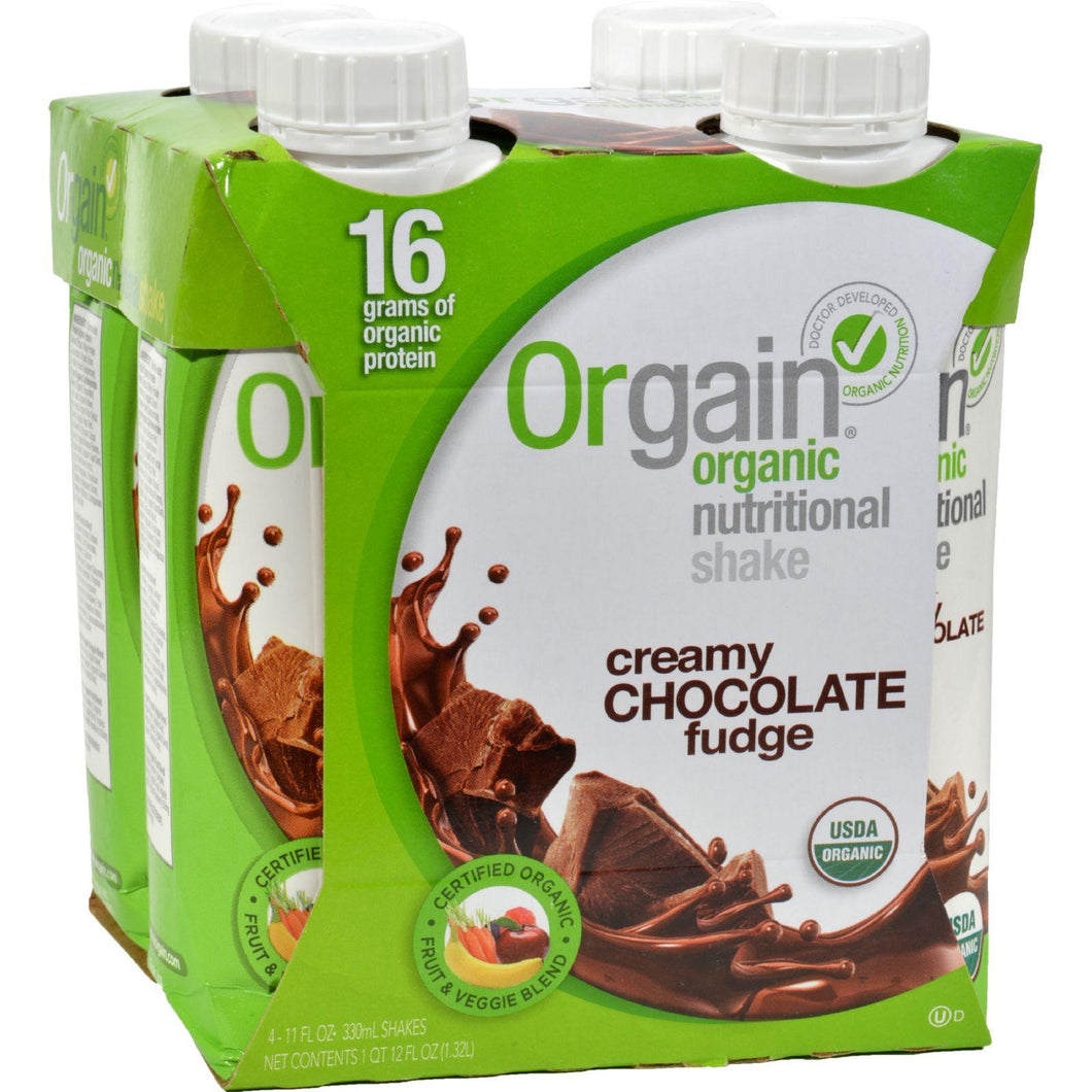 Orgain Organic Nutrition Shake - Chocolate Fudge - 11 Fl Oz - Case Of 12