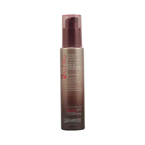 Giovanni 2chic Ultra-sleek Leave-in Conditioning And Styling Elixir With Brazilian Keratin And Argan Oil - 4 Fl Oz