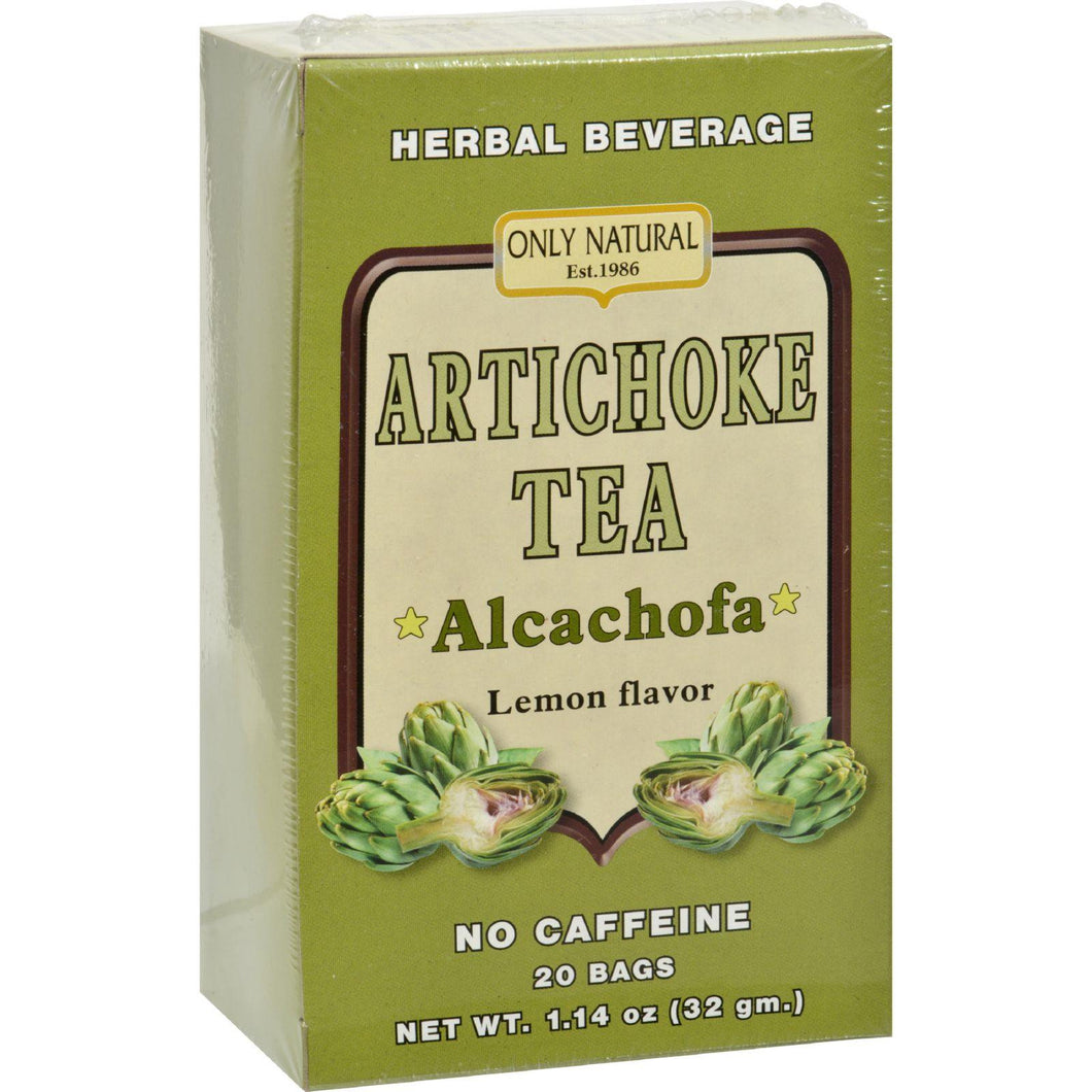 Only Natural Artichoke Tea Caffeine Free Lemon - 20 Tea Bags