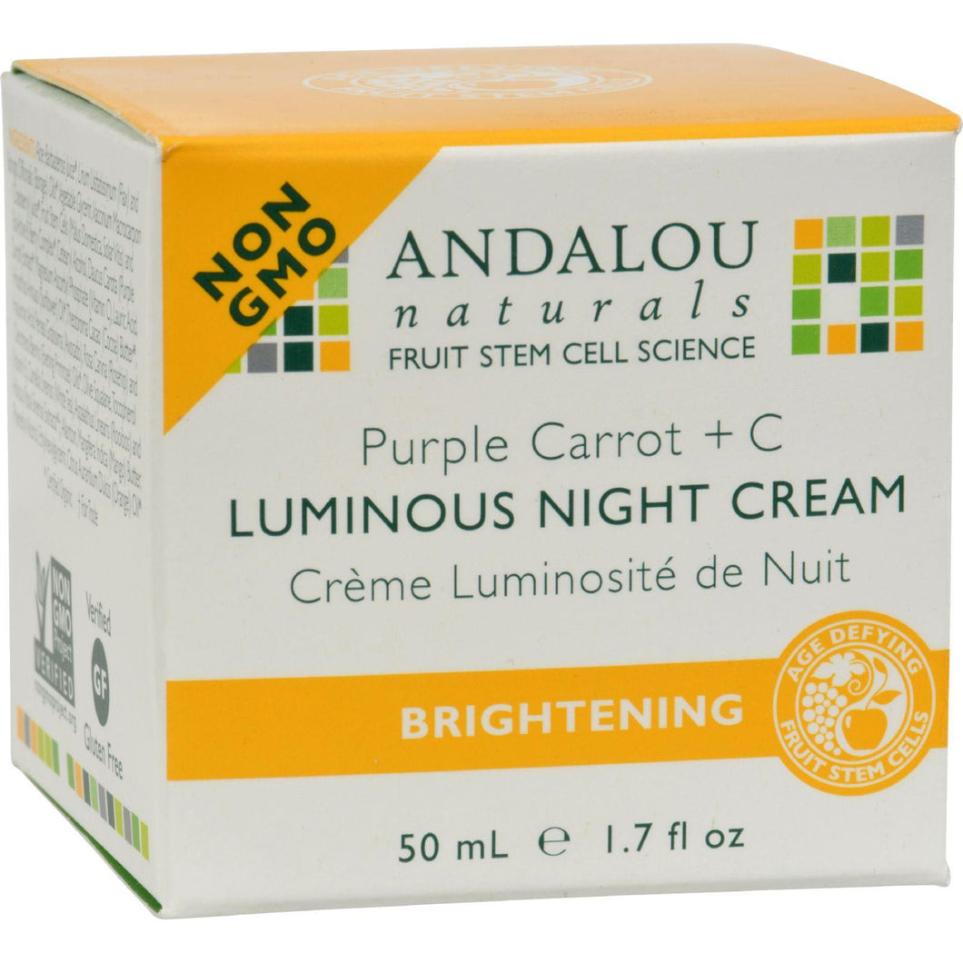 Andalou Naturals Luminous Night Cream Purple Carrot + C - 1.7 Oz