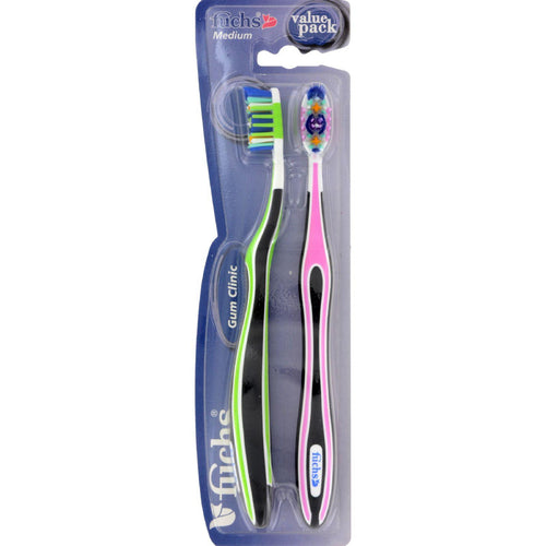 Fuchs Gum Clinic Toothbrush - Medium - Case Of 10 - 2 Pack