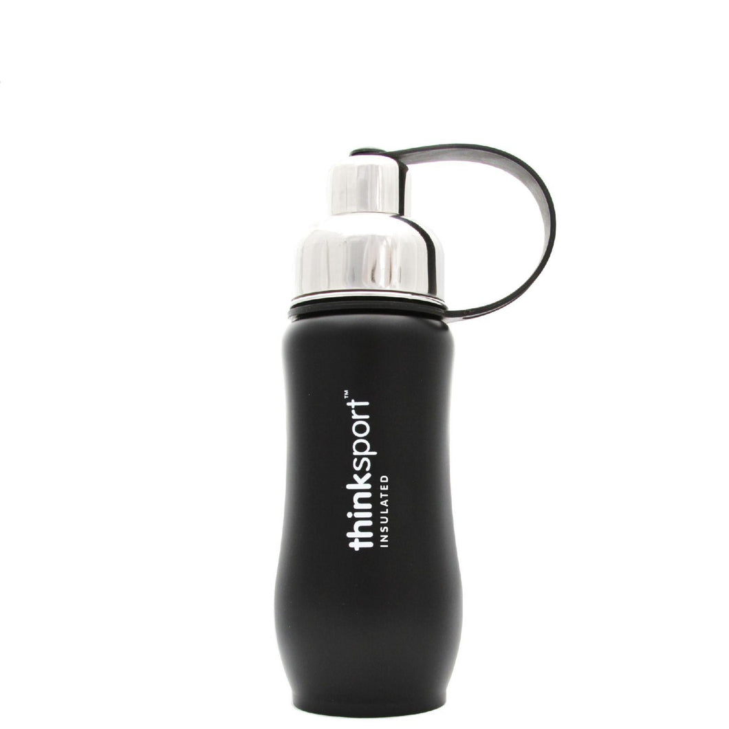 Thinksport Stainless Steel Sports Bottle - Black - 12 Oz