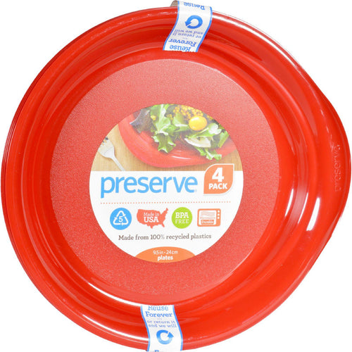 Preserve Everyday Plates - Pepper Red - 4 Pack - 9.5 In