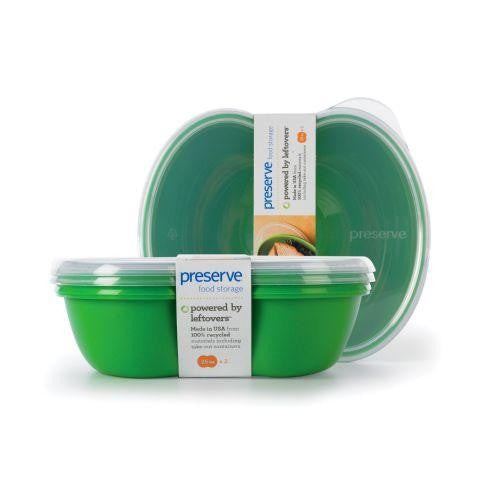 Preserve Square Food Storage Set - Green - Set Of 2