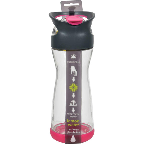 Full Circle Home On The Go Lemon Glass Water Bottle - Raspberry