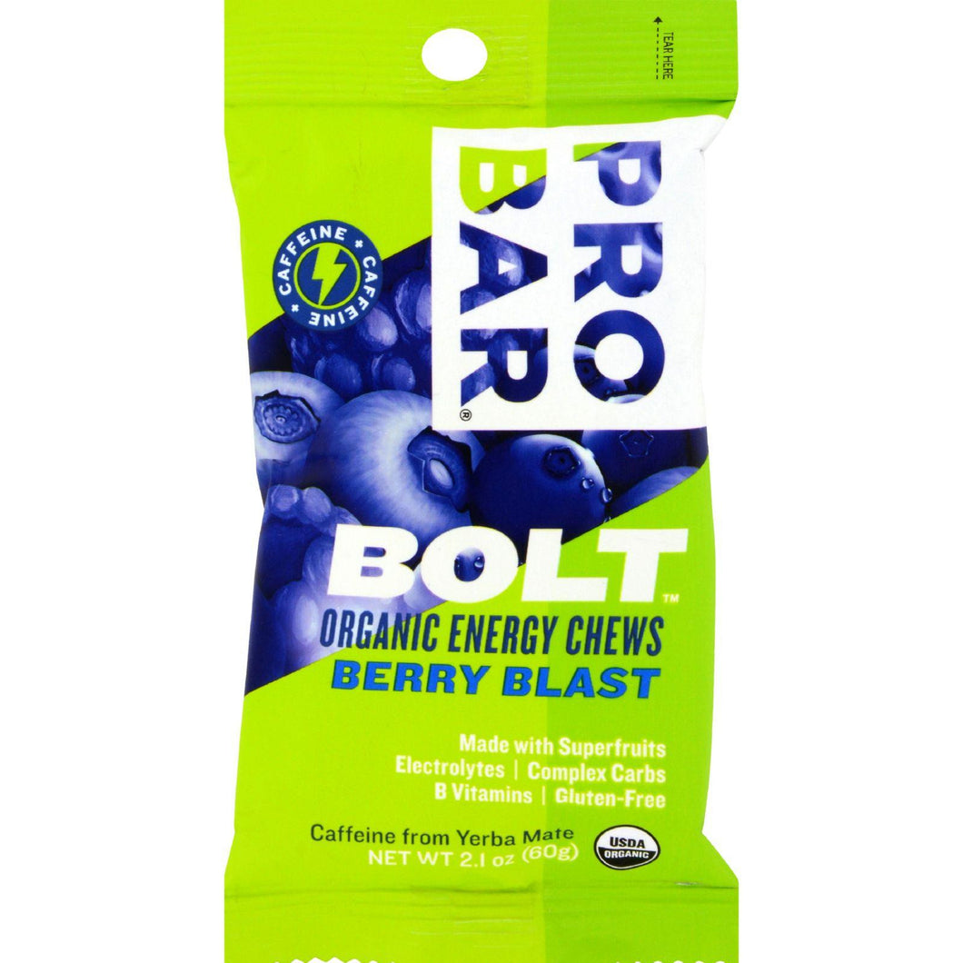 Probar Bolt Energy Chews - Organic Berry Blast - 2.1 Oz - Case Of 12