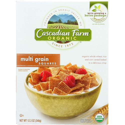 Cascadian Farm Cereal - Organic - Multi-grain Squares - 12.3 Oz - Case Of 10