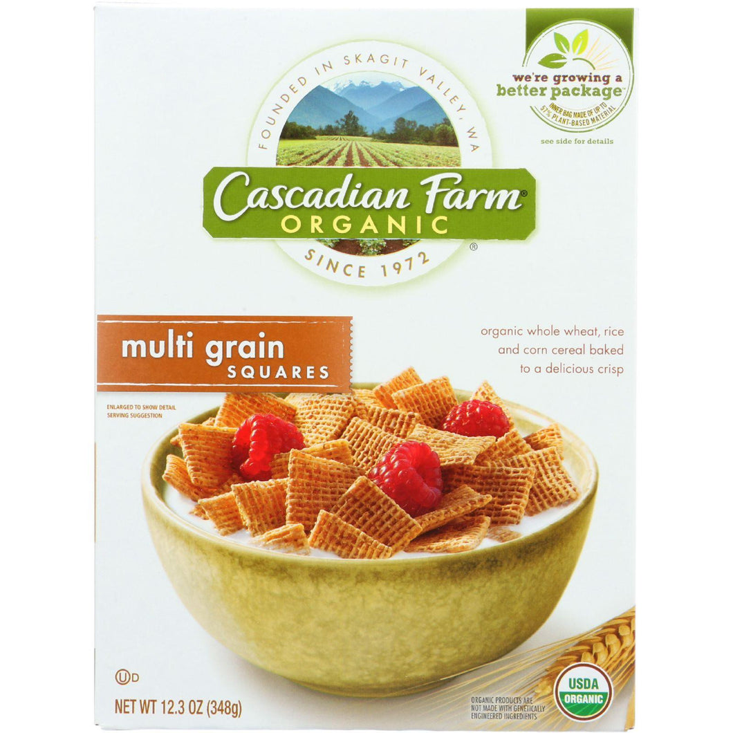 Cascadian Farm Cereal - Organic - Multi-grain Squares - 12.3 Oz - Case Of 10