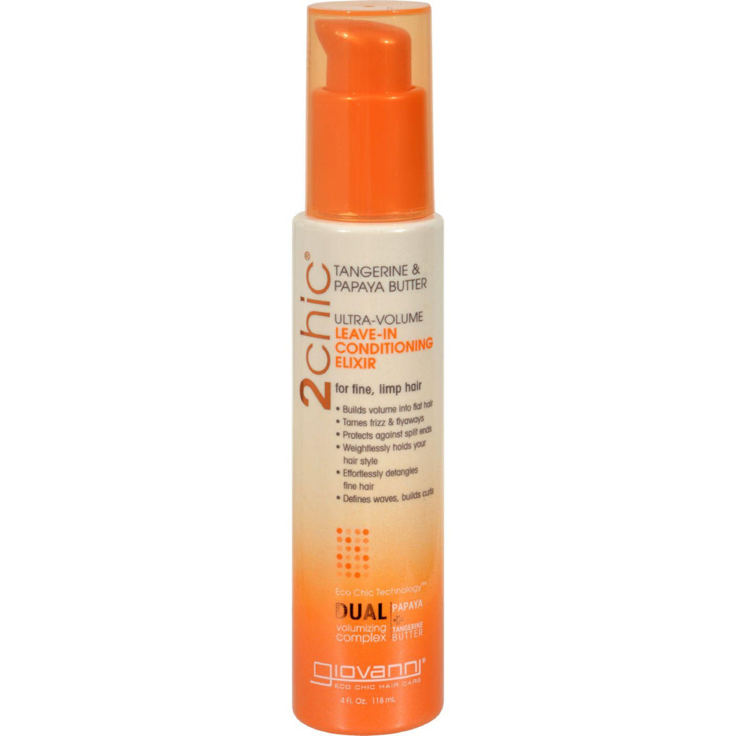 Giovanni Hair Care Products 2chic Conditioning Elixir - Ultra-volume Tangerine And Papaya Butter - 4 Fl Oz