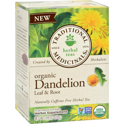 Traditional Medicinals Tea - Organc - Hrbl - Dndln Leaf Rt - 16 Ct - 1 Case