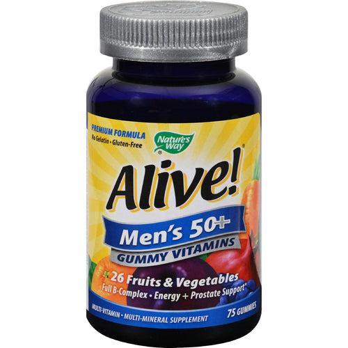 Nature's Way Alive - Men's 50+ Gummy Multi-vitamins - 75 Chewables