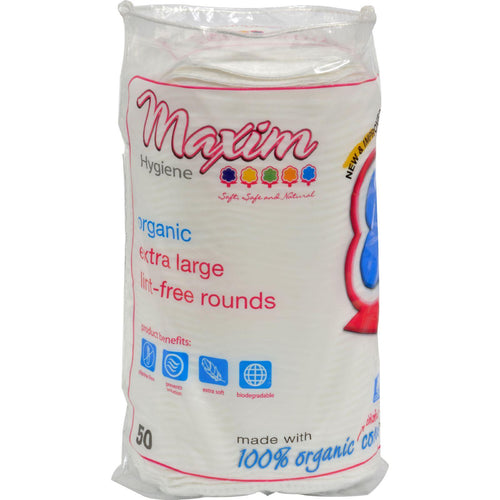 Maxim Hygiene Products Organic Cotton Rounds - Extra Large - 50 Ct