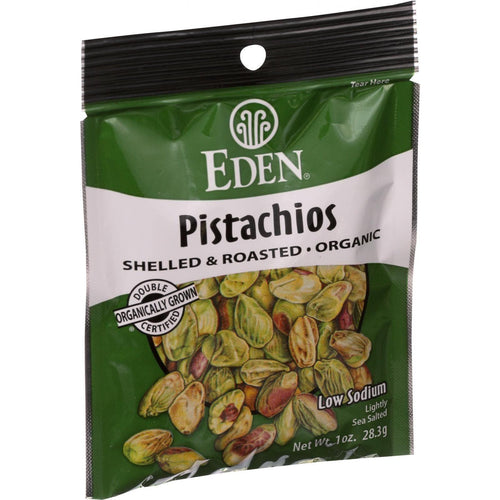 Eden Foods Organic Pocket Snacks - Pistachios - Shelled And Dry Roasted - 1 Oz - Case Of 12