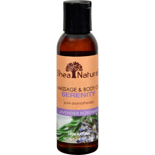 Shea Natural Massage And Body Oil - Serenity Lavender Rosemary - 4 Oz