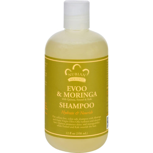 Nubian Heritage Shampoo - Evoo And Moringa - Repair And Extend - 12 Oz