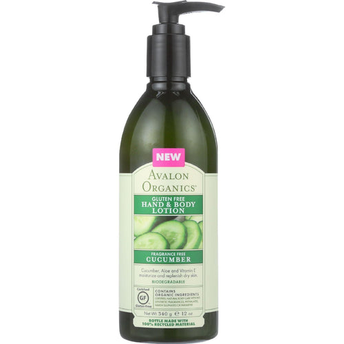 Avalon Organics Hand And Body Lotion - Cucumber - Gluten Free - 12 Oz - 1 Each