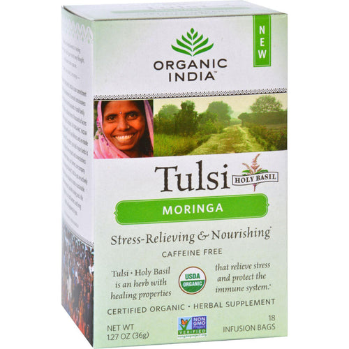 Organic India Tulsi Tea - Organic - Moringa - 18 Tea Bags - 1 Case