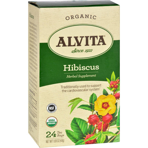 Alvita Tea - Organic - Hibiscus Herbal - 24 Tea Bags