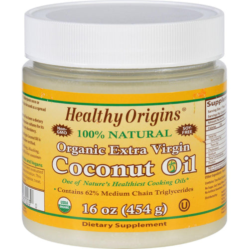 Healthy Origins Coconut Oil - Organic - Extra Virgin - 16 Oz