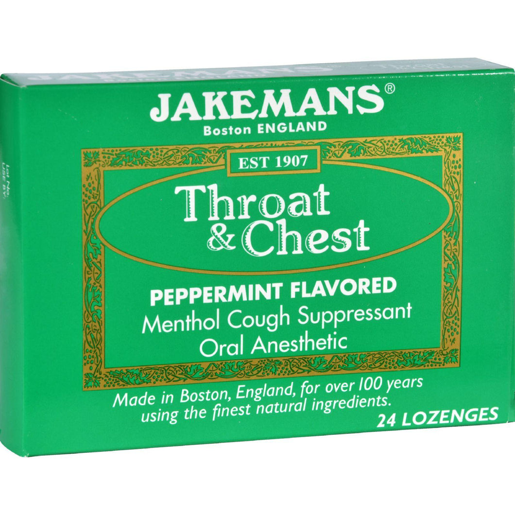 Jakemans Lozenge - Throat And Chest - Peppermint - 24 Count - 1 Case